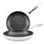 Circulon Clad Stainless Steel Frying Pans with Hybrid SteelShield, 2 Piece, Silver