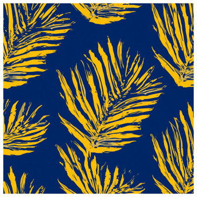 Yellow Palm Leaves Quilted Bedspread All Sizes