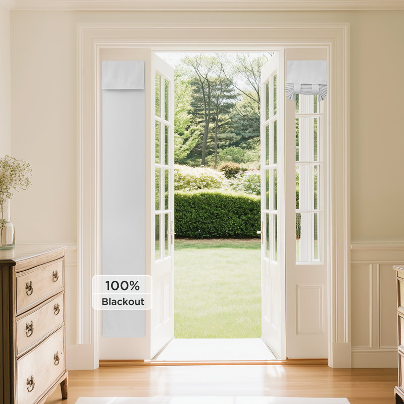  100% Blackout French Door Curtains, Privacy Curtains for Window, Room Darkening Thermal Insulated Door Window Shades for Bedroom, 1 Panel