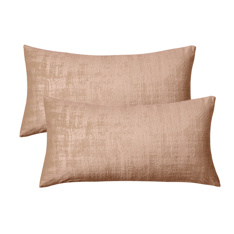 Textured Velvet Textured Rectangular Pillow Cover, Tapioca
