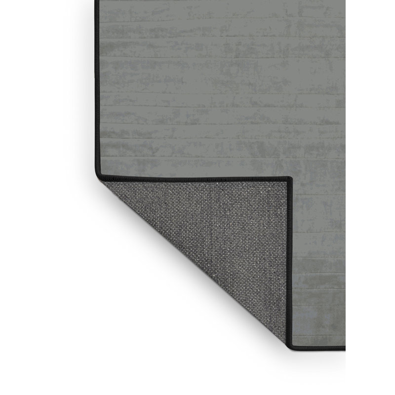 Tapis gris soyeux et moelleux, Rectangle 4 pi x 6 pi
