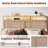 Queen Bed Frame With Natural Rattan Headboard, Queen Platform Bed Frame With LED Lights And Storage, Sturdy Wooden Slat Support, Mattress Foundation, No Box Spring Needed