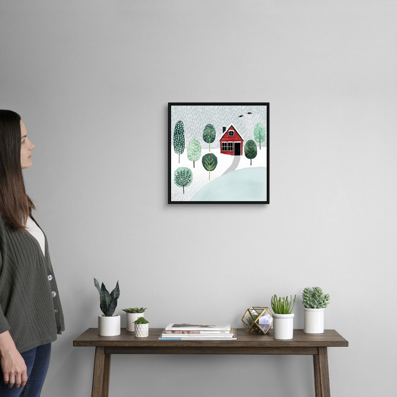 «Christmastown II» par Grace Popp - reproduction d'art sur toile, H 18 po x l 18 po x P 1,75 po, Cadre noir