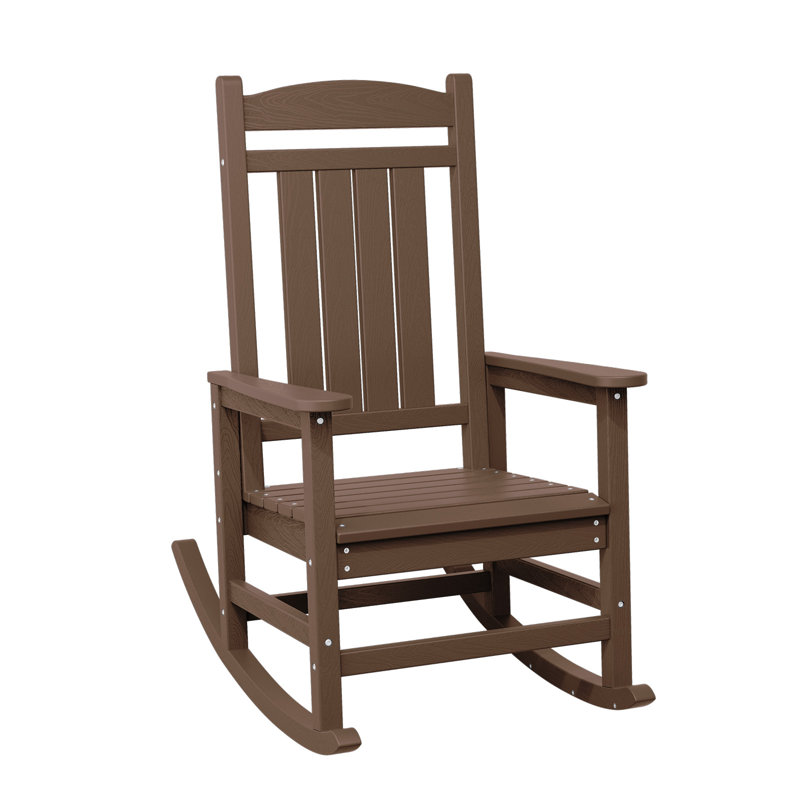 Chaise berçante en PEHD Adirondack, Brun