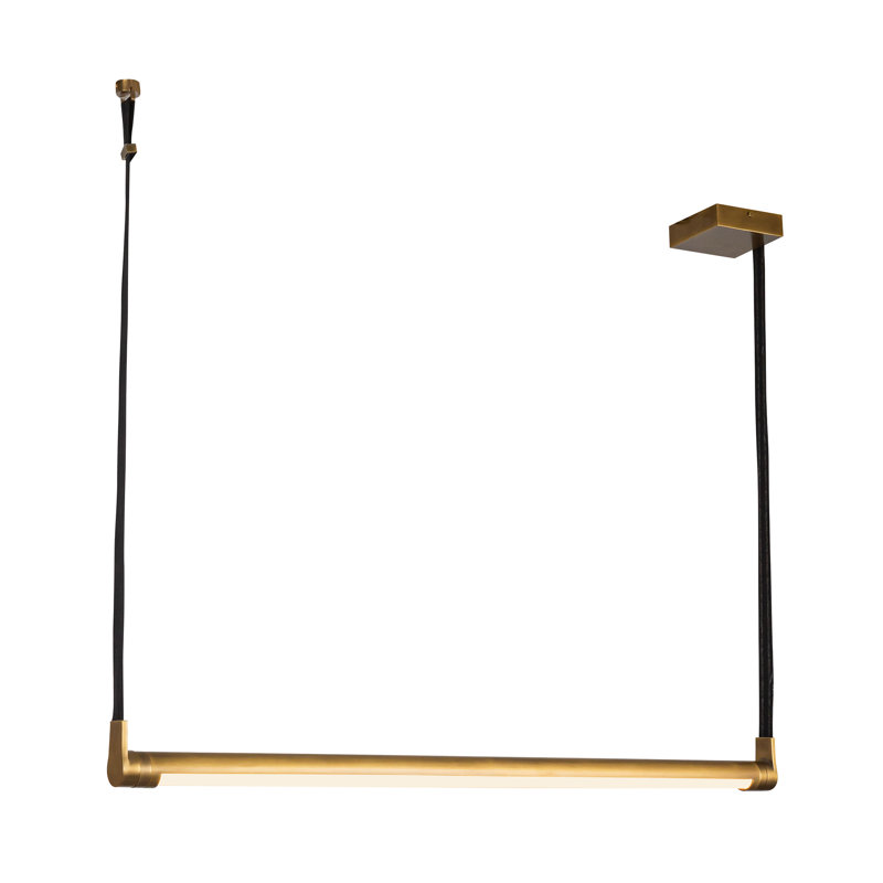Luminaire suspendu moderne à DEL 41 po Laurence, Laiton rétro