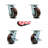 4 Piece Polyurethane Caster Set with Roller Bearings 2 Brakes