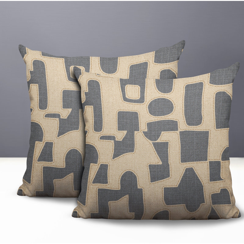 Coussin intérieur / extérieur réversible Jara, Gris, 20 x 20