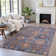 Machine Washable Indoor/Outdoor Xhevrie Denim Rug