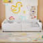 Lit plateforme tapissier simple avec garde-corps et station de charge