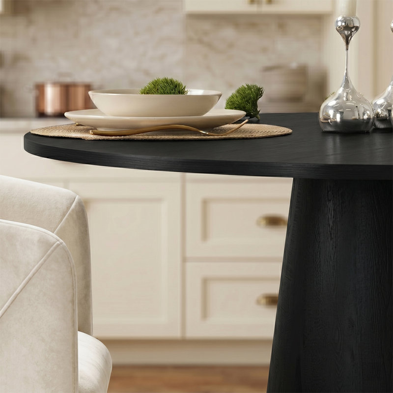 Ensemble de table de salle à manger 5 pièces pour 4 personnes avec chaises rembourrées en chenille, Chocolate Brown