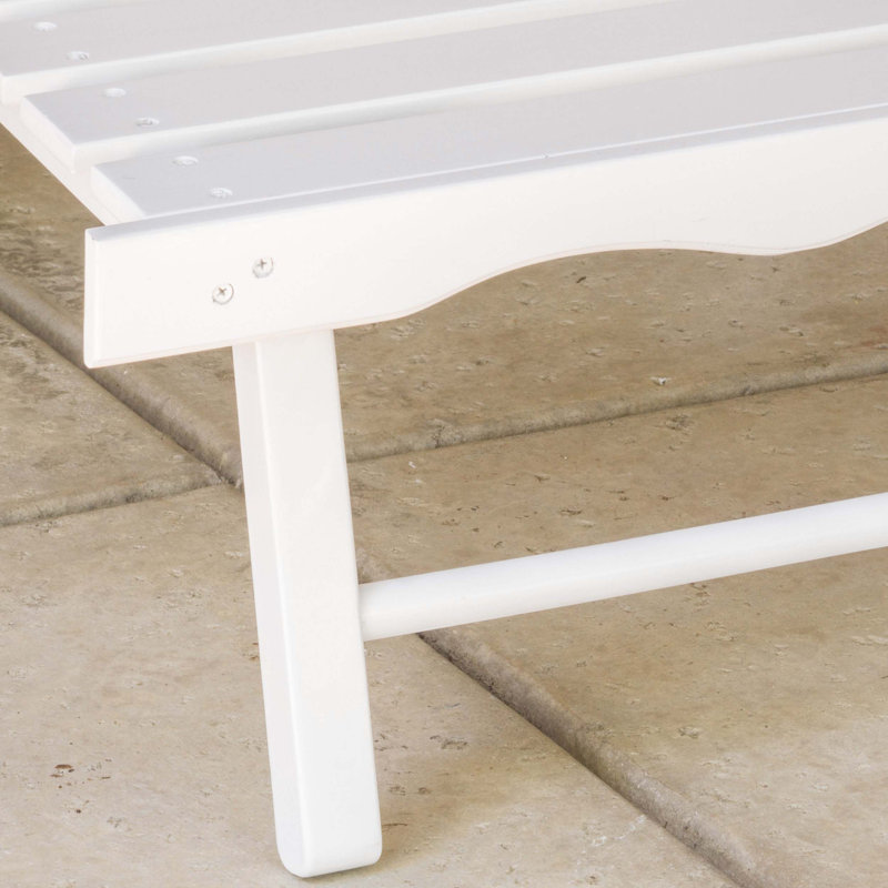 Adirondack Chair with Rustic Design, Acacia Wood, Foldable, and Traditional Slats for Outdoor Comfort, White
