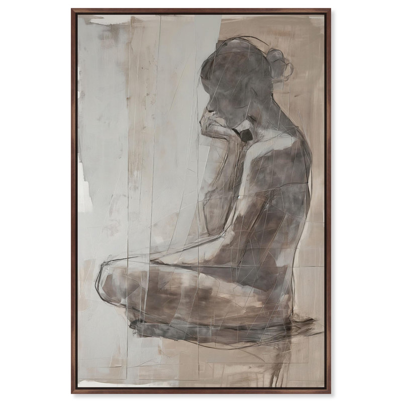 Oliver Gal Bare Elegance III Portrait - Heavy Gel Top Coat Framed Canvas Art, Brown, 37" H x 25" W
