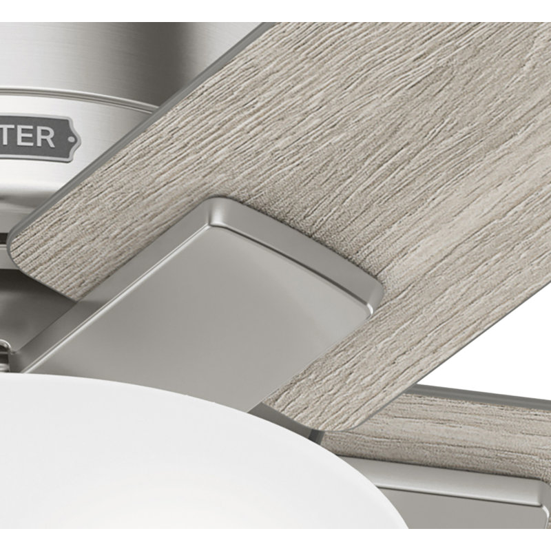 44" Fitzgerald 5 - Blade Low Profile Ceiling Fan With LED Light Kit And Pull Chain, Brushed Nickel
