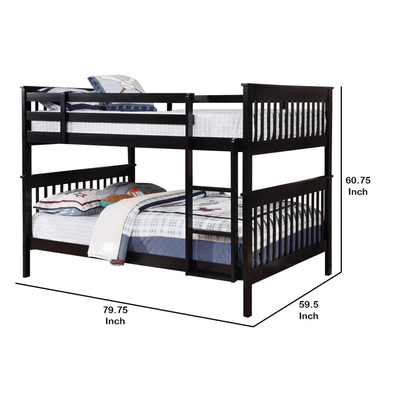 Kathlynn Kids Bunk Bed, Full over Full, Black
