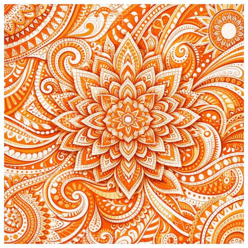 Rideaux orange à motif cachemire, voilages et voilages à motif mandala - 1 panneau, 50" x 80" - 1 Panel, Transparent