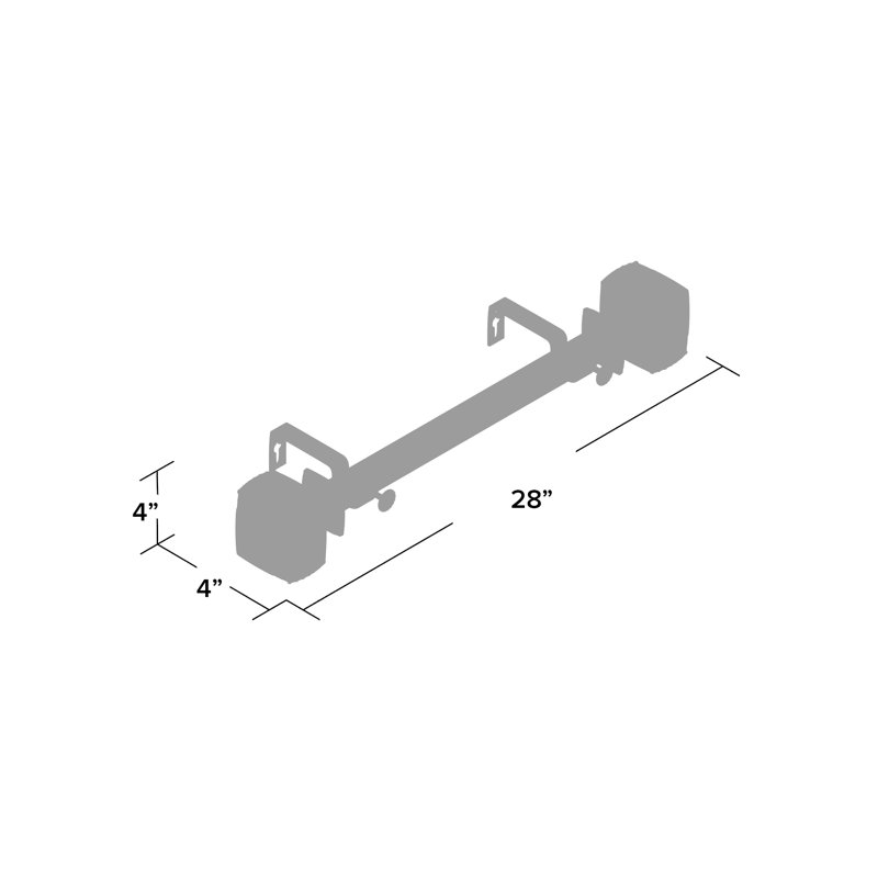 Tringle à rideaux simple Ellenore, 28 po à 48 po, Nickel satiné