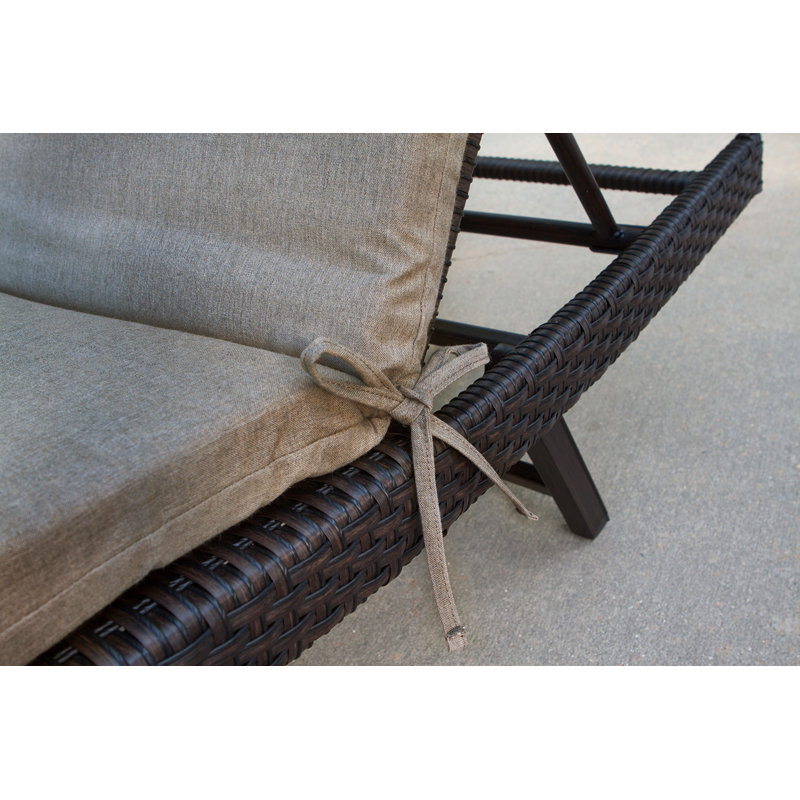 Sunbrella® Premium Outdoor Chaise Lounge Cushion, Cast Shale Sunbrella® Plainweave