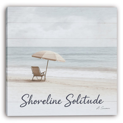 Shoreline Solitude - plage sereine, art mural sur toile
