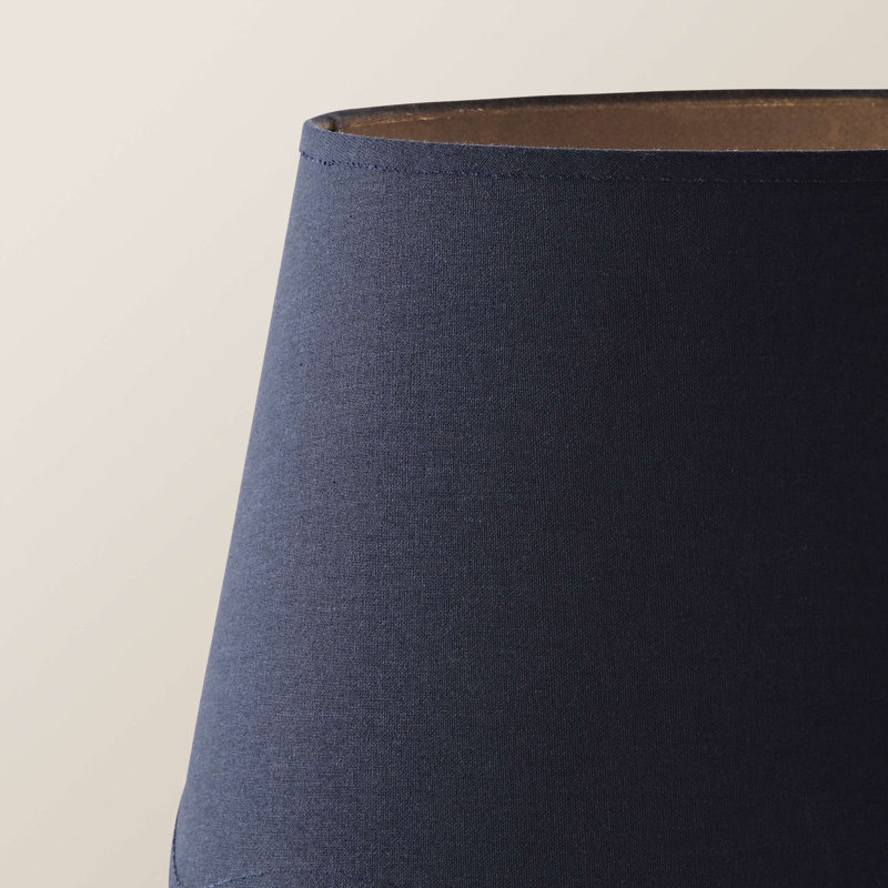 Morrigan Painted Cream Tripod Floor Lamp with Scalloped Shade, Blue, Yes