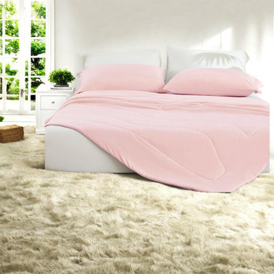 Ensemble de literie rose rafraîchissant, édredon en nylon 108 x 90, style toutes saisons pour la maison