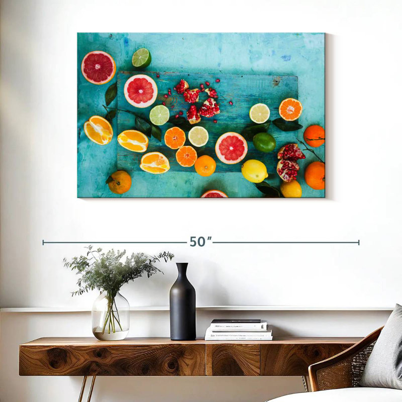 Yarlin Natural Citrus Fruits, 26" H x 39" W