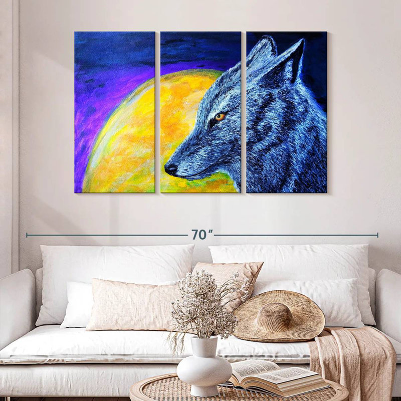 Brampt Blue Coyote, 32" H x 50" W