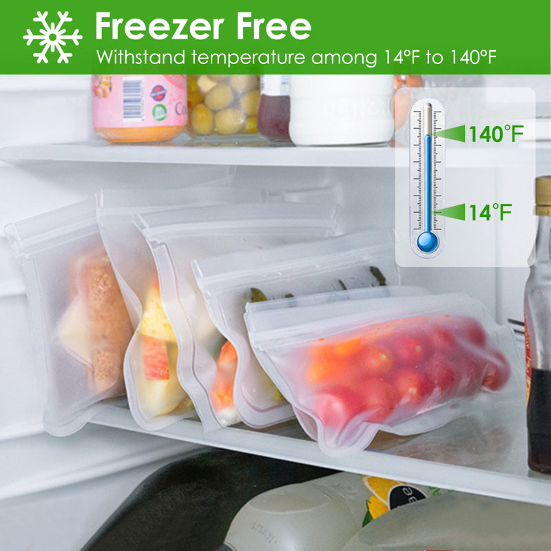20 sacs de rangement pour aliments réutilisables et résistants au gel sans BPA