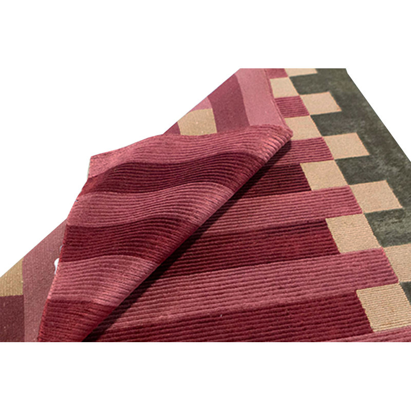 Hand-Knotted High-Quality Red and Beige Area Rug