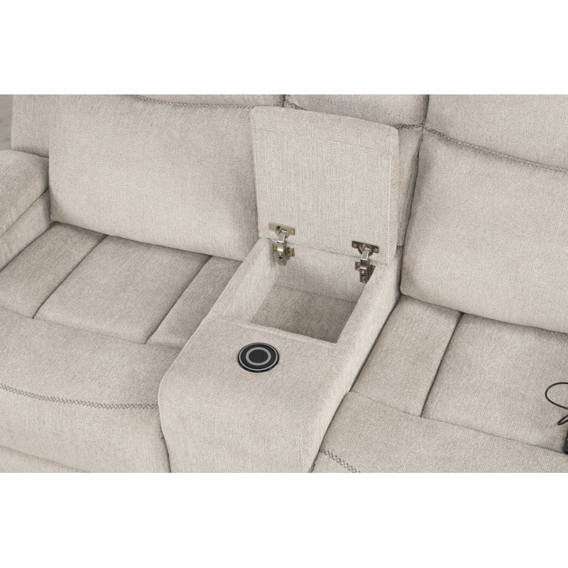 Causeuse de cinéma maison à mouvement manuel avec bras de rangement Maximiliano Chenille