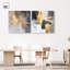 «Gilded Tranquil Abstract Art», ensemble de 2 panneaux sur toile par -694765854-694765849-694765855