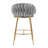 26'' Counter Height Bar Stools Set Of 2,Velvet Kitchen Island Counter Bar Stool With Hand- Wave Back, Chromed Base And Foot Rest-2130396388