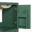 Meuble-lavabo autoportant de 30 po avec lavabo, panneau de fibres à densité moyenne et structure en bois massif, 1 tiroir de séparation et 2 portes à fermeture en douceur (double tablette sur la porte)-126232977