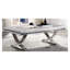 Table basse Glam Chrome avec plateau biseauté 18 mm et base piédestal Glam