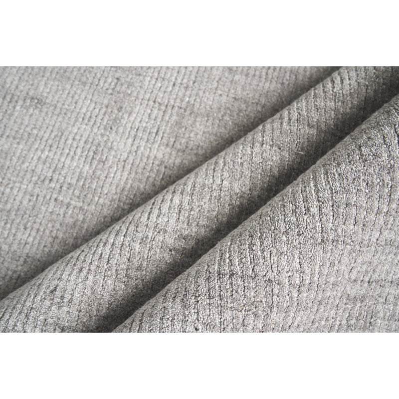 Robin Hand-Loomed Cotton Charcoal Area Rug, Rectangle 10' x 14', Gray