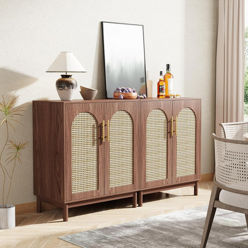 Buffet 59 po avec rangement et bar à café 4 portes 59 po