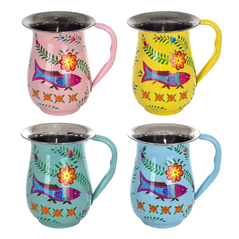 Felton By SIGRIS 4-Piece Multicolor Enameled Metal Pitcher 18 * 14 * 18Cm Set Of 4 Pitchers