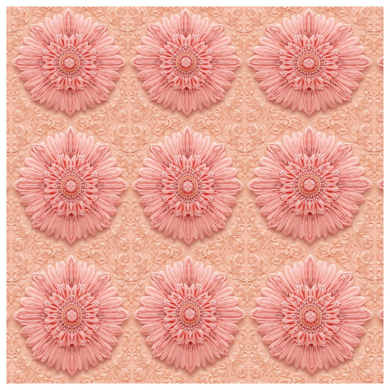 Édredon rose mandala floral, Lit simple