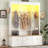 Elegant APP Controlled LED Light Hall Tree With 9 Hooks, Roman Column Design Storage Bench With 3 Large Cabinets, Farmhouse Entryway Organizer With Shelves For Hallway-74914754
