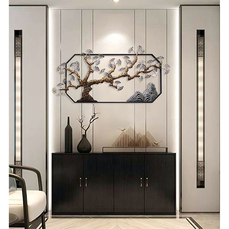 Nouvelle décoration murale tridimensionnelle de style chinois Ginkgo