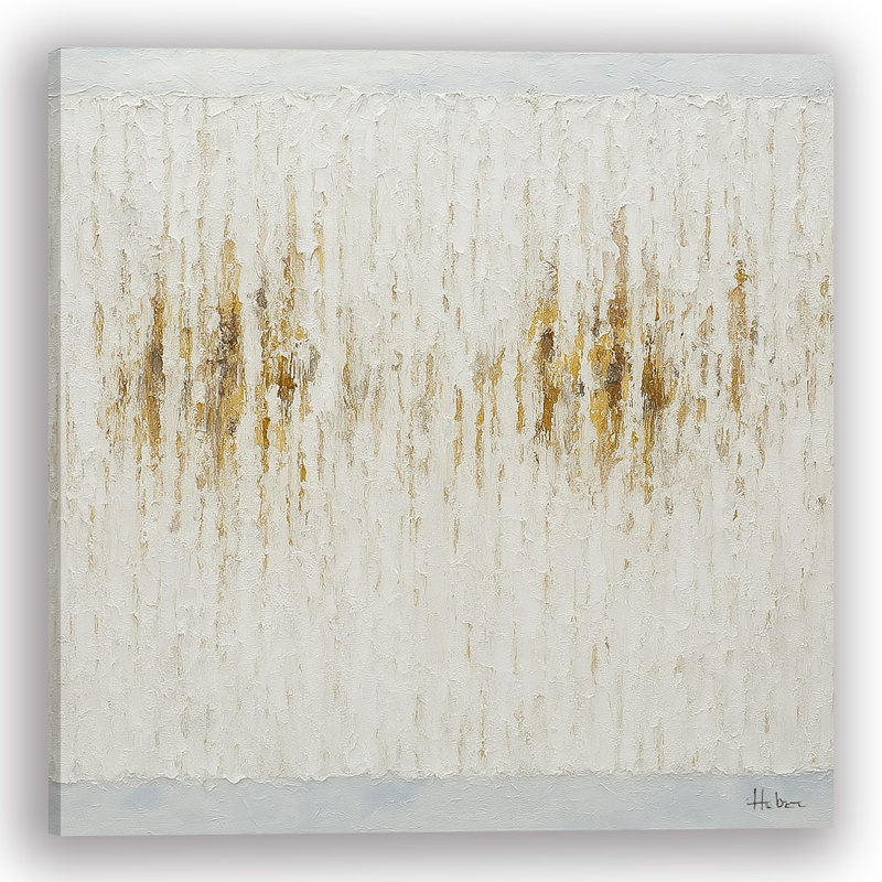 «Golden Whisper» - Toile abstraite texturée, H 20 po x l 20 po