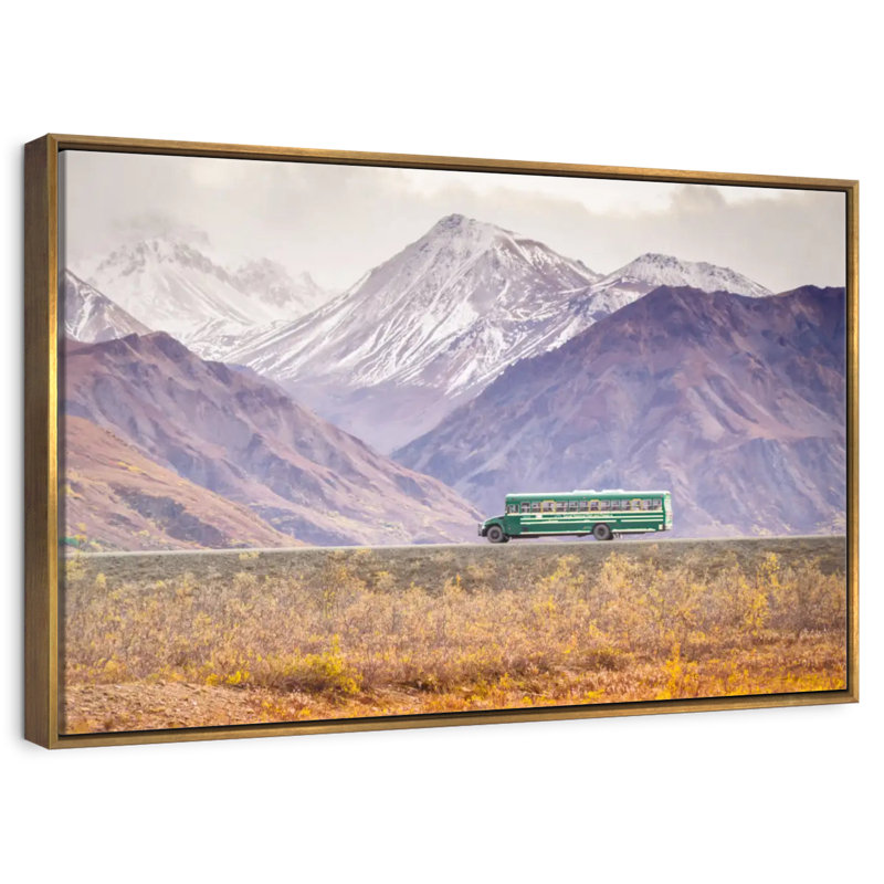 Denali Bus, 37" X 25", Floating Frame Gold
