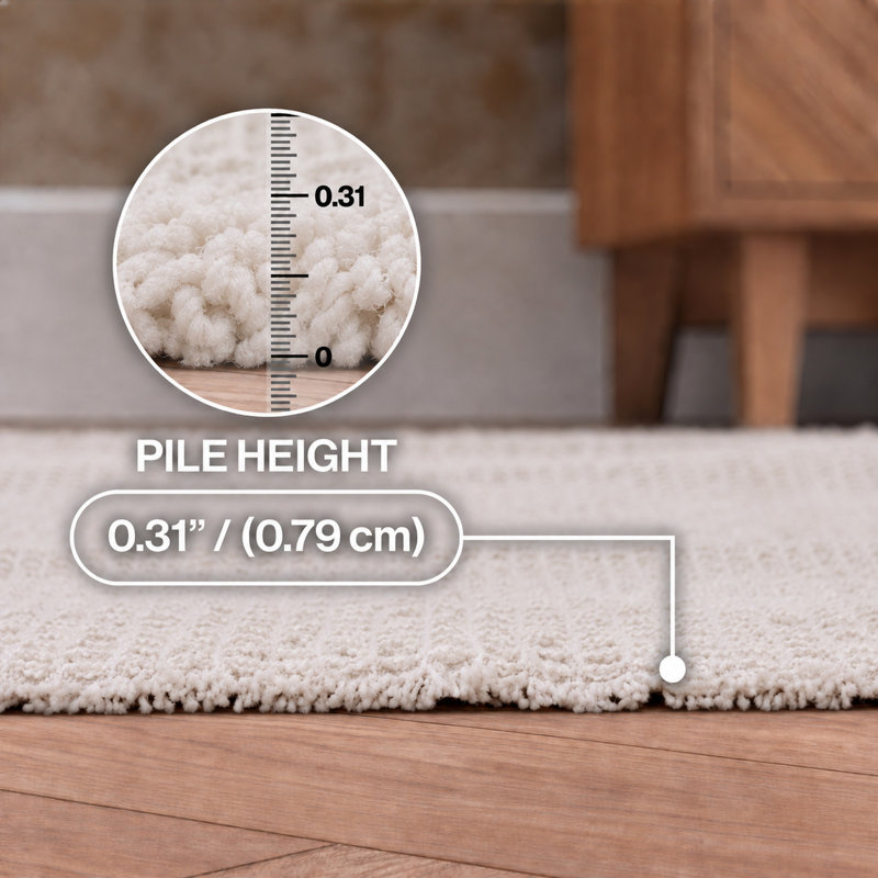 Tapis bleu marine antidérapant Sorbet, Crème, L 20 po x L 30 po