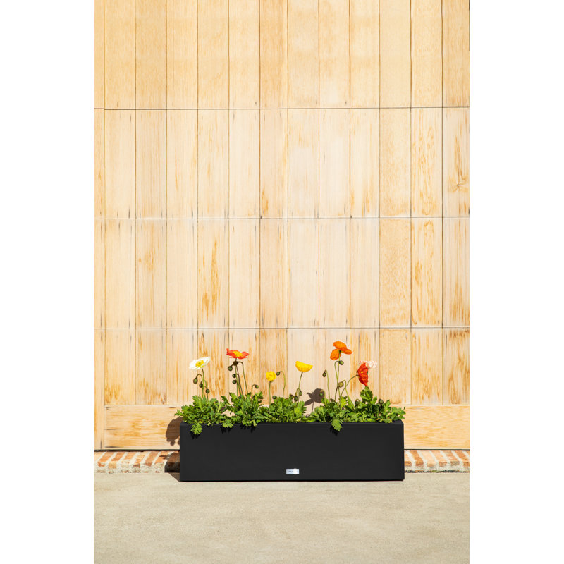 Block Series Window Box Planter, Black