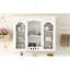 Armoire à pharmacie murale, armoire de salle de bain murale avec 2 portes en verre, armoire de rangement encastrée au-dessus de la toilette avec rangement, blanc