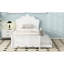 Lit simple en bois blanc avec tête de lit et lit gigogne-2118472111