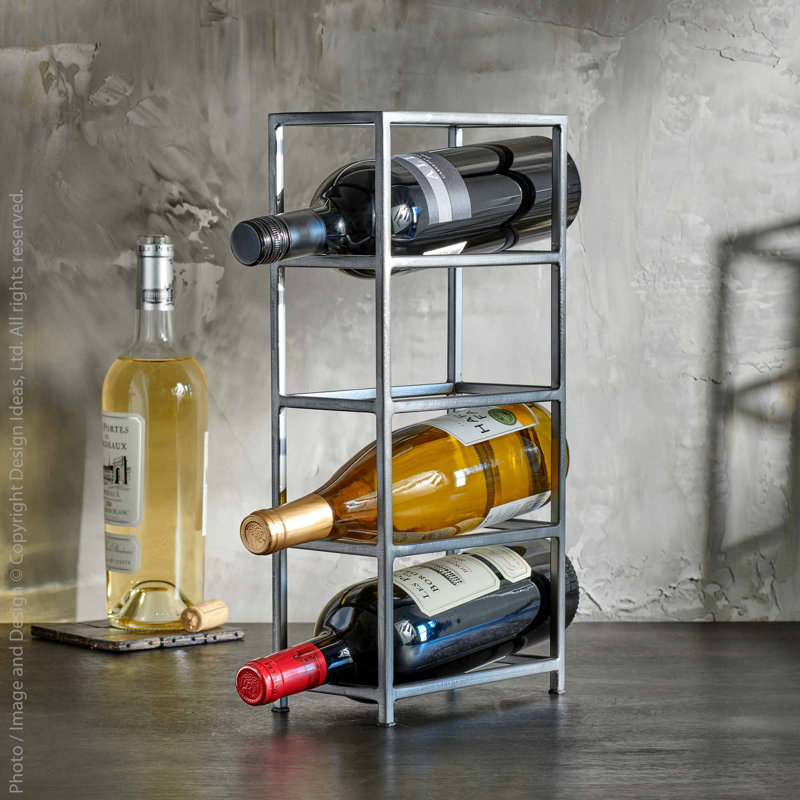 Adolphine Tabletop Wine Bottle Rack in Silver