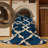 Machine Washable Trellis Blue Area Rug-203681388