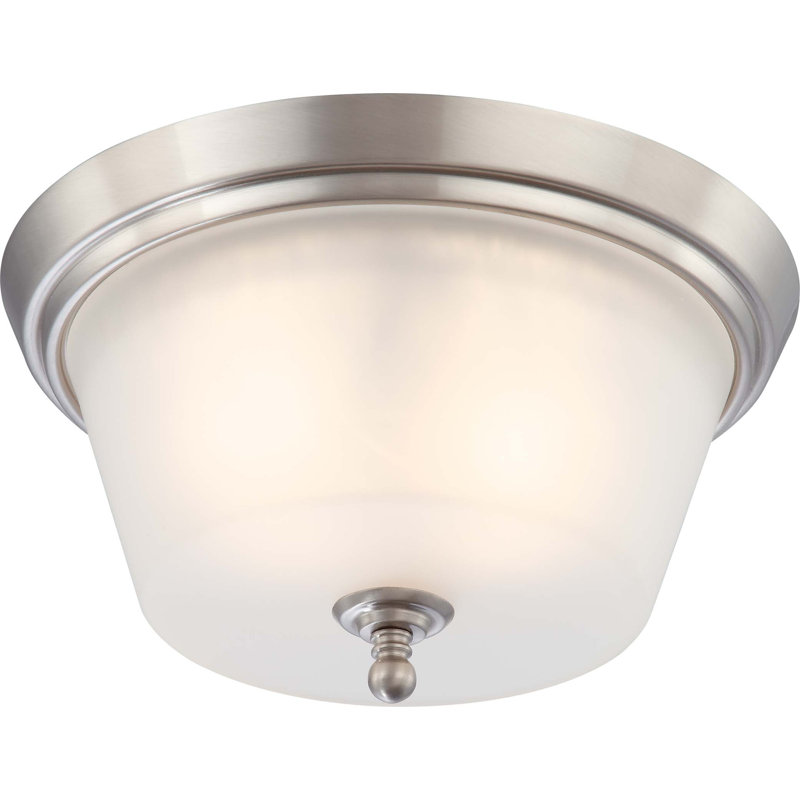 Glass Flush Mount, 7" H x 13" W / Vintage Bronze / Auburn Beige