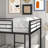 Metal Bunk Bed With Safety Guard Rails,  Heavy Duty Space-Saving Design