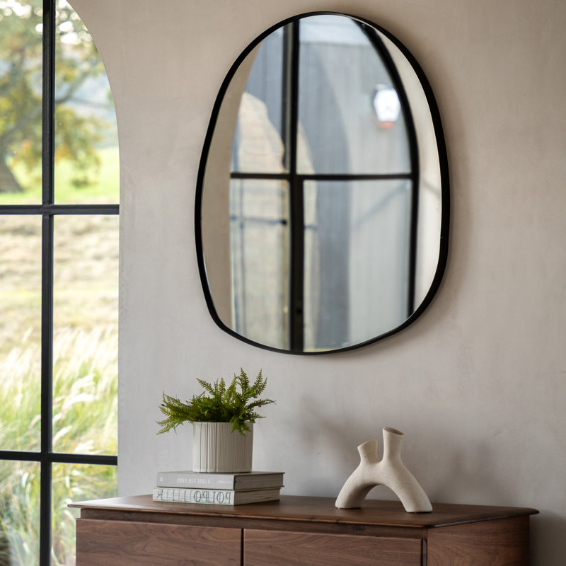 Hollie Pebble Metal Mirror 70cm x 90cm, Black